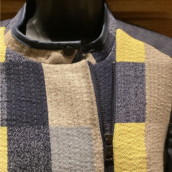 NWOT BCBG MAXAZARIA DENIM PATCHWORK JAKOB MOTO JACKET SZ. S - Picture 9 of 14